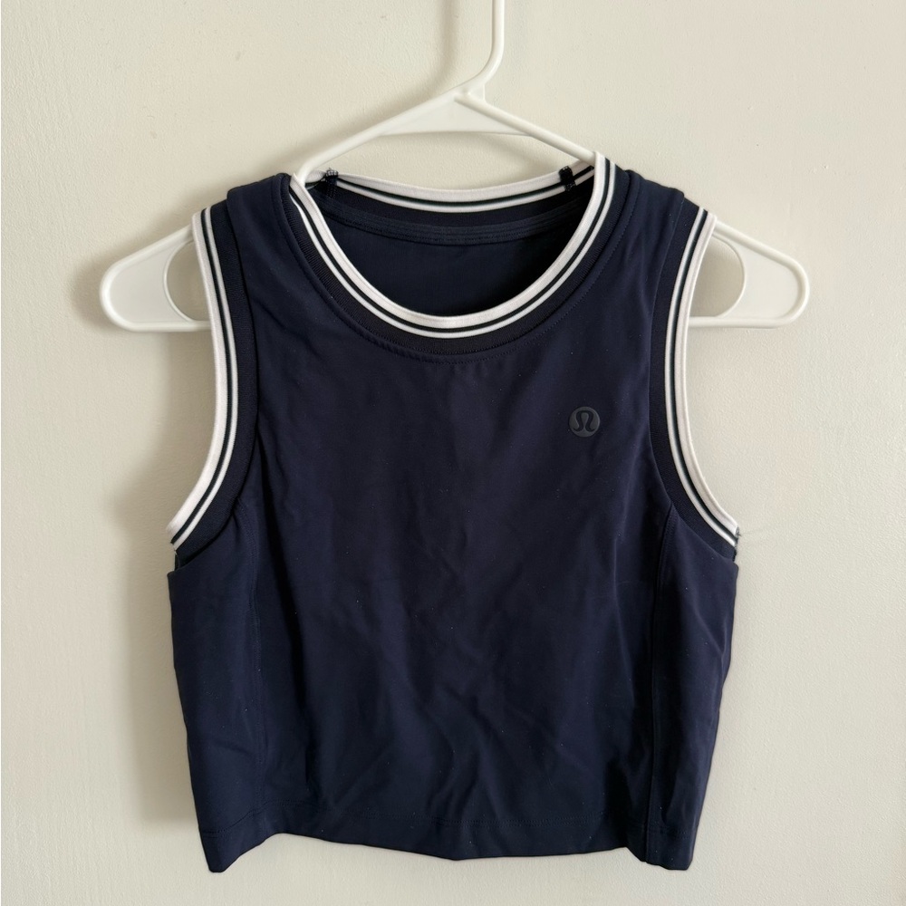 lululemon athletica Navy Tank Top with White Trim
